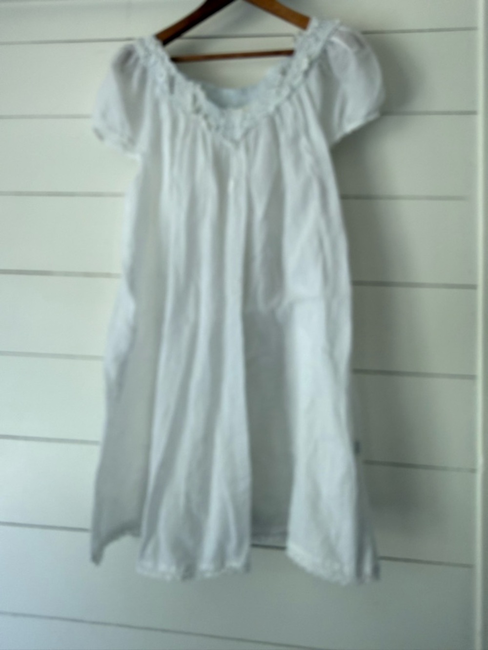 Vintage Celestine Made In Germany White Lace Trim Nightgown 100% Balmwolle Cotto